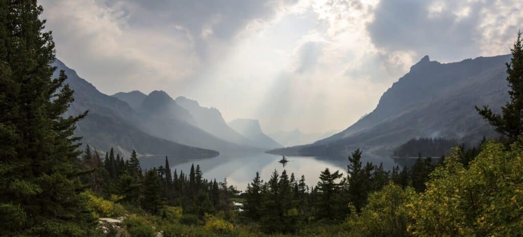 Smokey Wild Goose Island Overlook Panorama